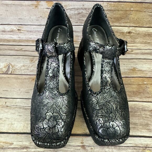 Sam Edelman Womens Metallic Black Pewter Kay Platform Mary Jane Shoe 8.5 - Picture 2 of 7